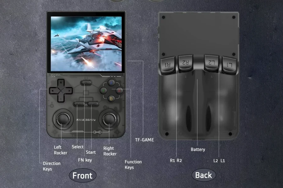 Handheld Console with Vintage Video Games